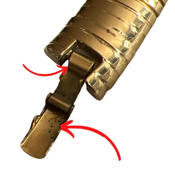 Ellen Kiam Signed Omega Comb Teeth Gold Tone Collar - Picture 12 of 13